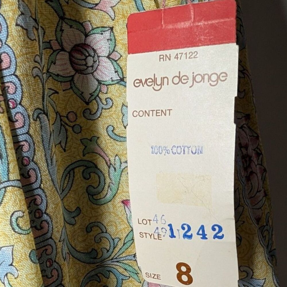 Vintage NWT Evelyn de Jonge Cotton Floral Midi Skirt 8 Cottagecore Prairie Boho - Picture 6 of 6